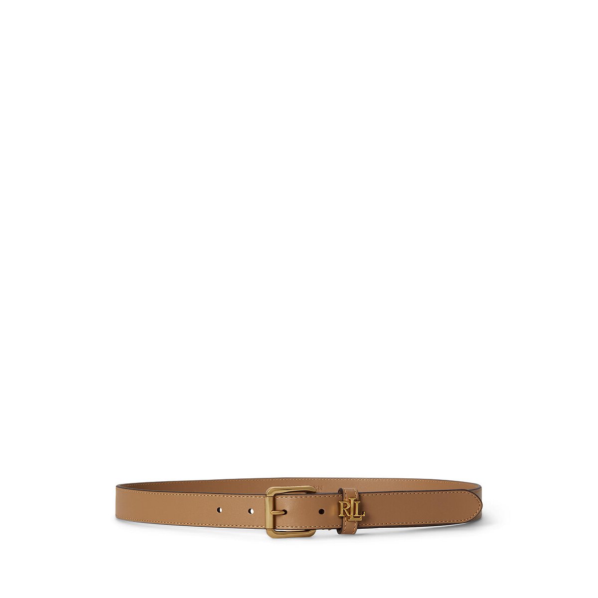 Cintura sottile in pelle cammello, LAUREN RALPH LAUREN