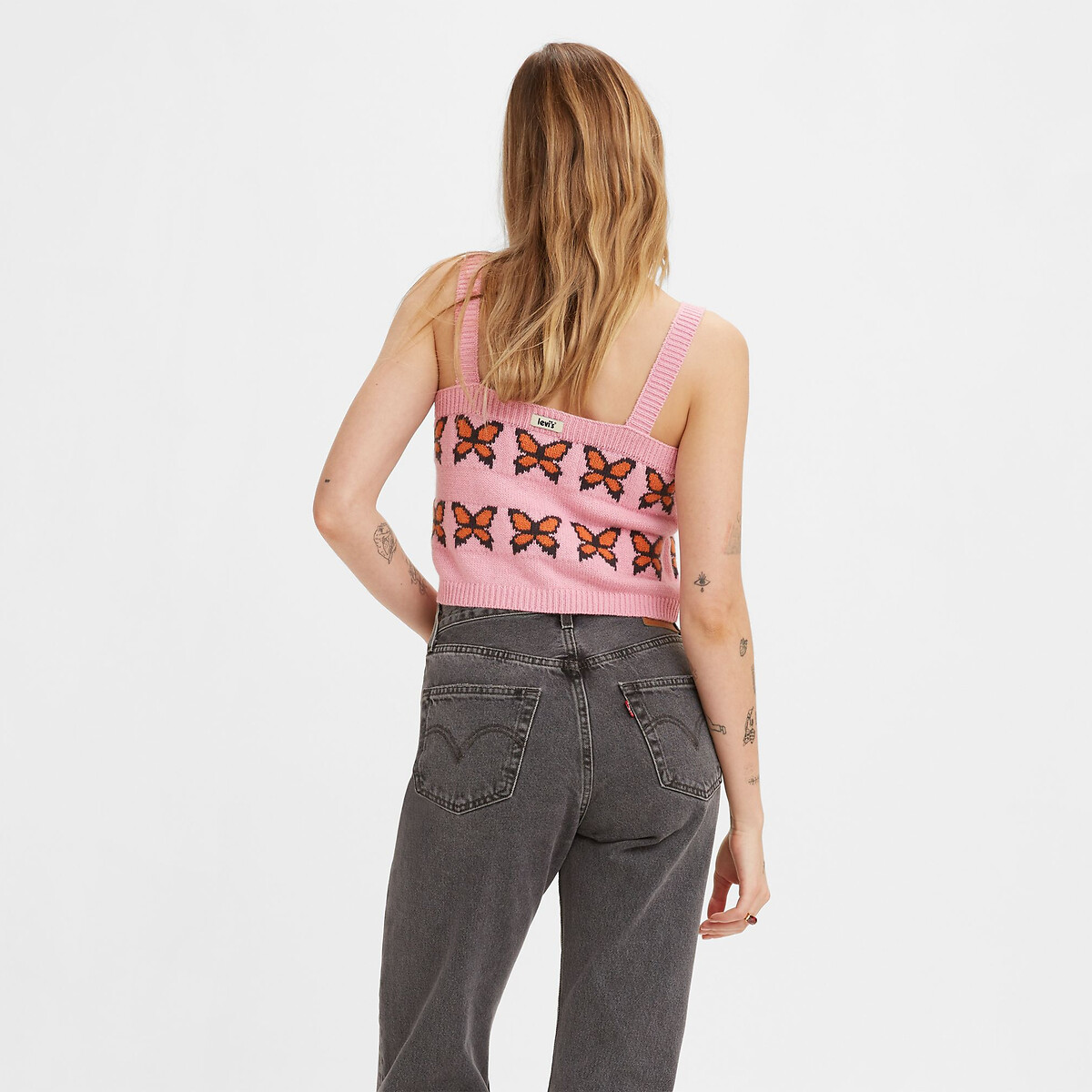 Canotta con stampa di farfalle rosa, LEVI'S