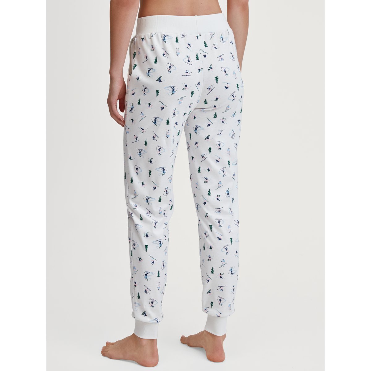 Bas de pyjama avec poignets Coton SKI RESORT blanc étoilé, CALIDA