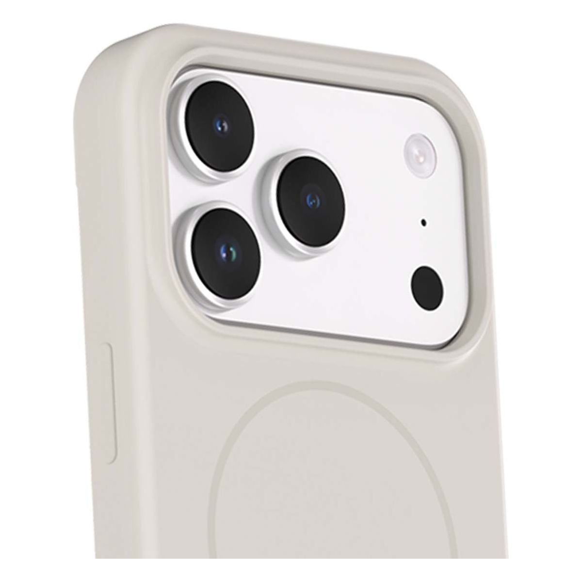 Coque iPhone 18 Pro Silicone Magsafe Blanc couleur unique, FORCE CASE
