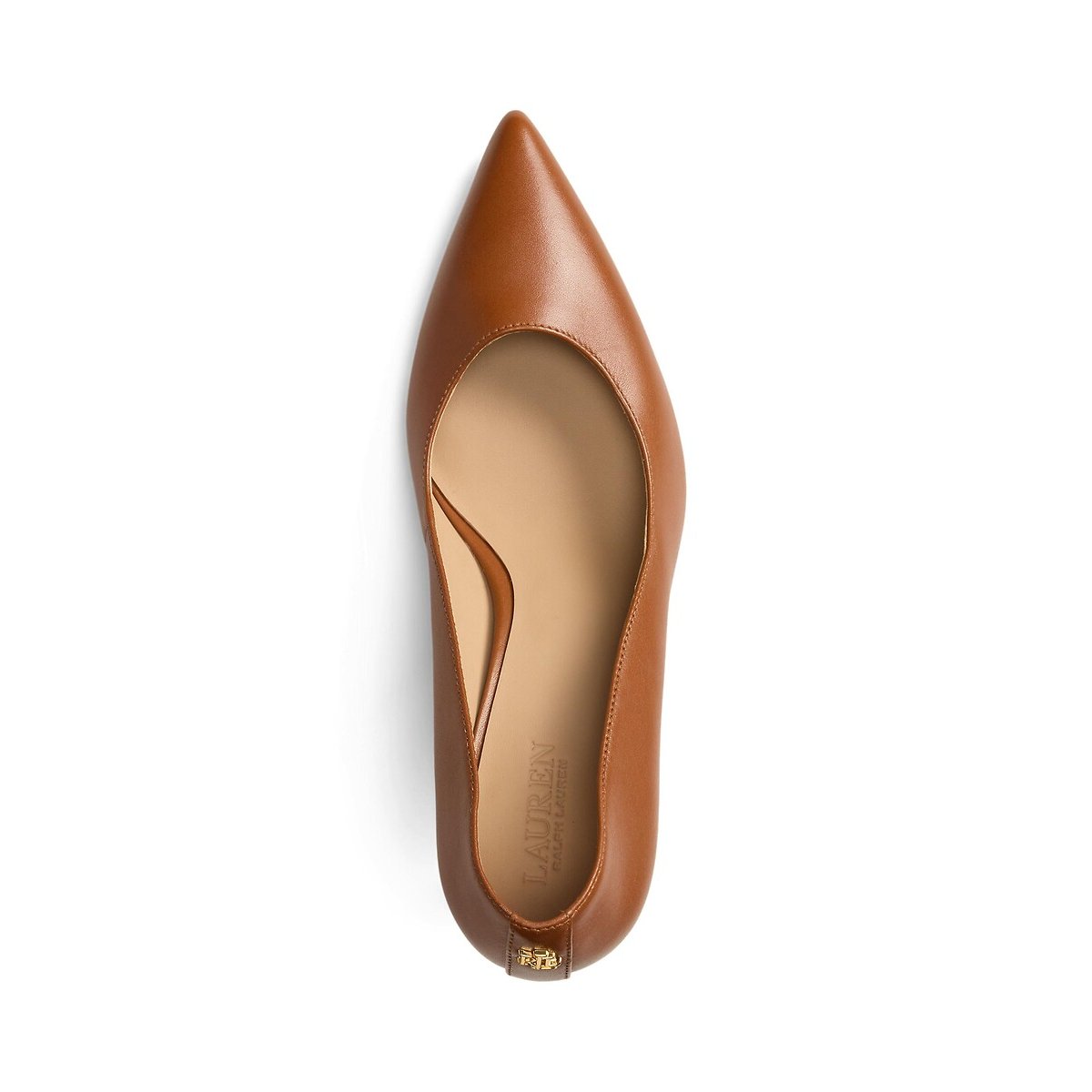 Décolleté Lanette in pelle, tacchi a spillo tan, LAUREN RALPH LAUREN