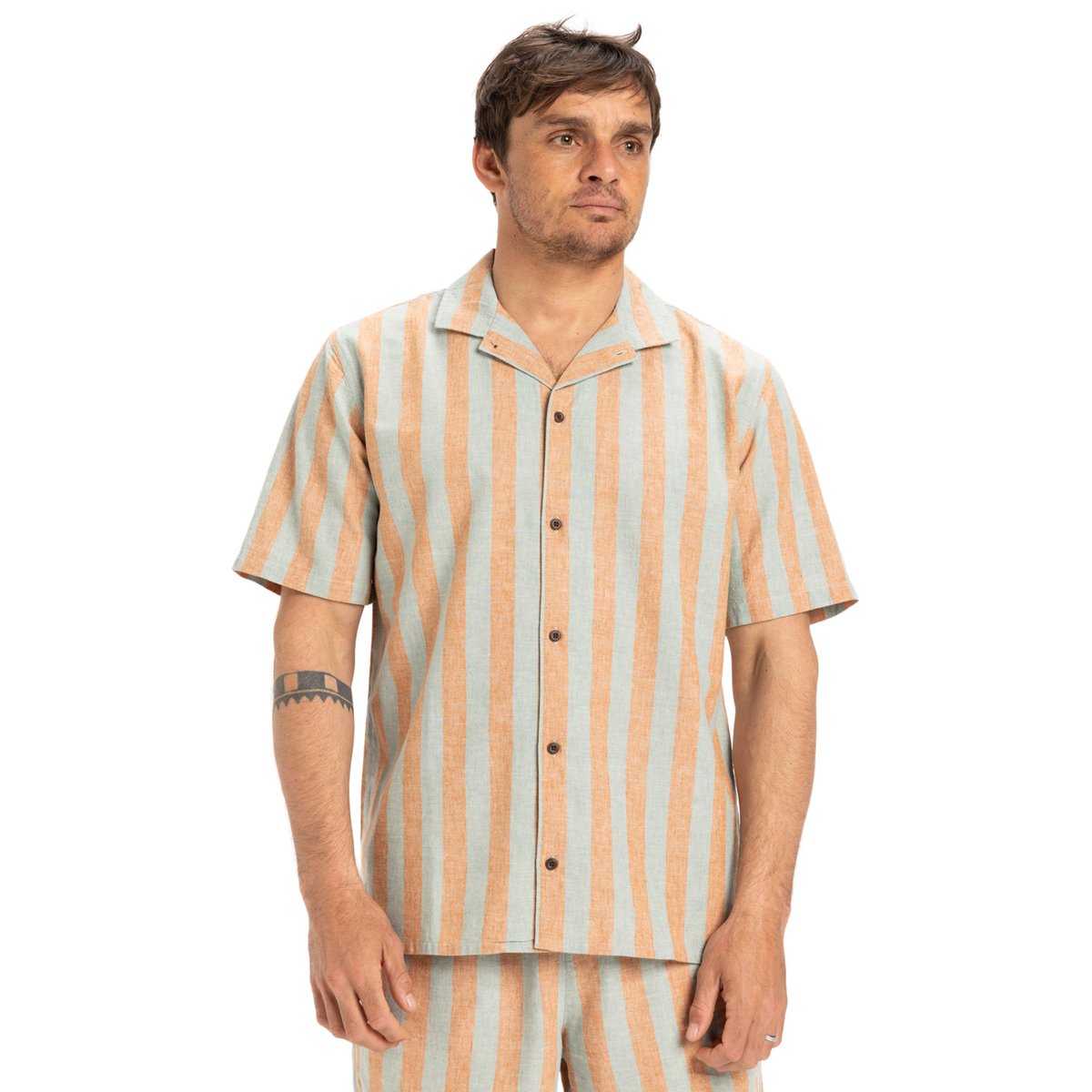 Chemise à manches courtes SUNSET SONG marron bran sunset song, QUIKSILVER