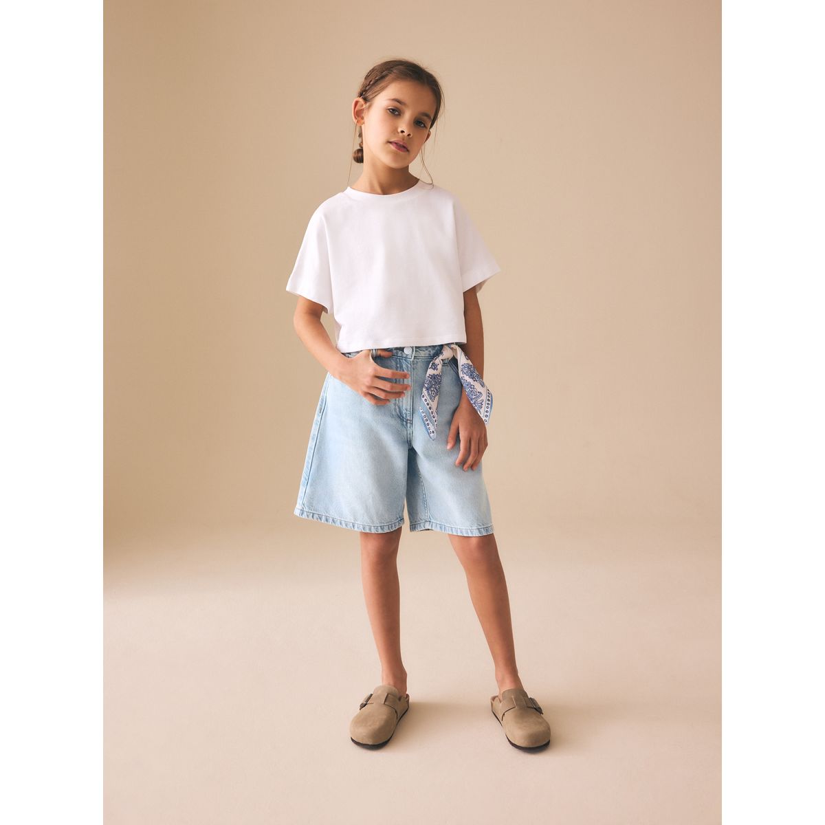 Short décontracté en denim bleu clair, NEXT