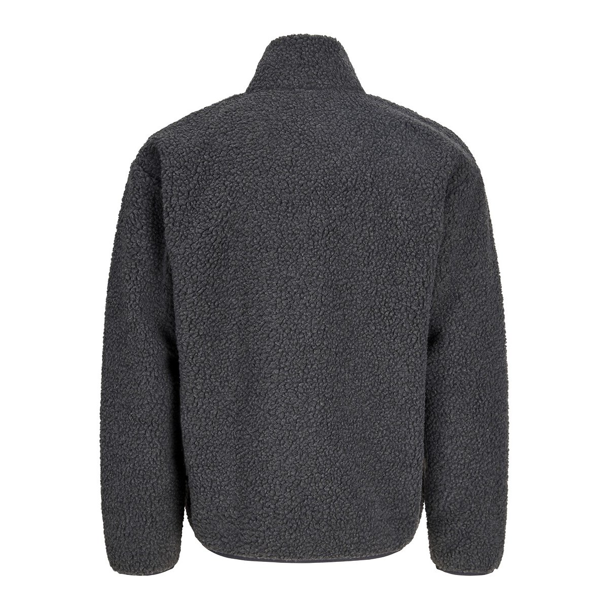 Veste en sherpa, col montant, zippée, POCKY gris asphalte, JACK & JONES