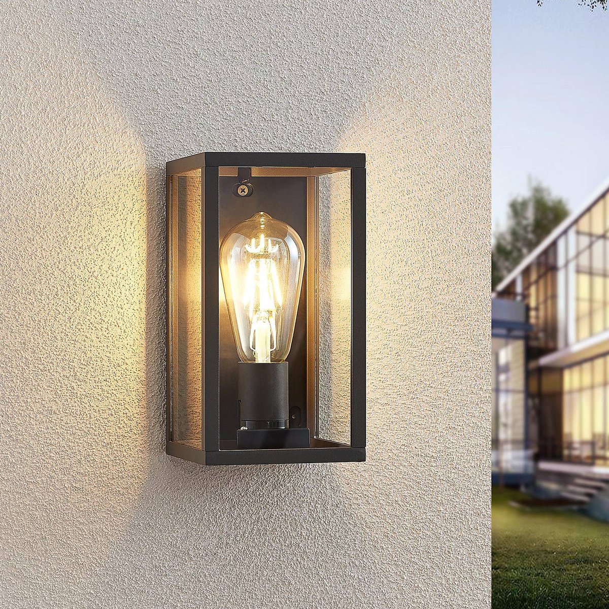 Applique extérieure en aluminium moderne anthracite, LINDBY