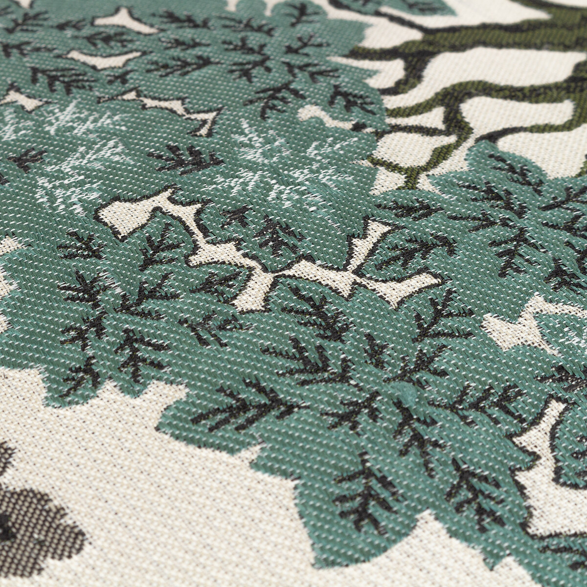 Woodlands Floral Jacquard Cushion green, WYLDER