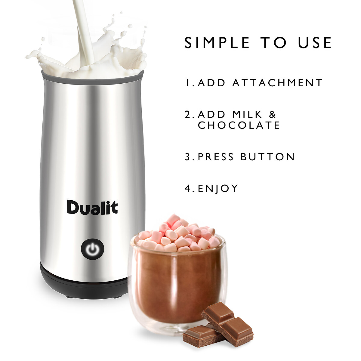Cocoatiser Hot Chocolate Maker chrome, DUALIT