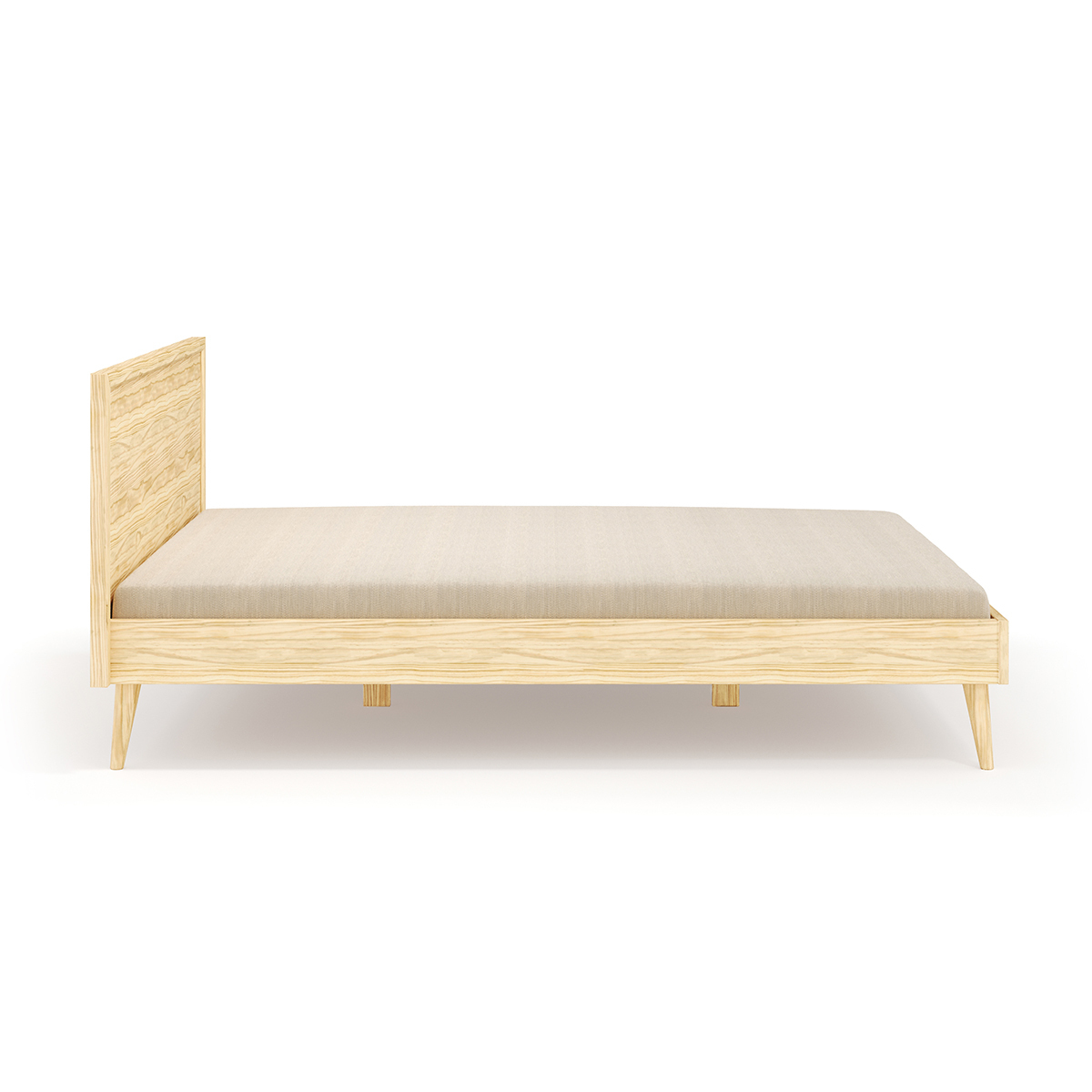 Pack lit 2 places avec matelas Bois massif BILLY bois, AKITEN RETAIL
