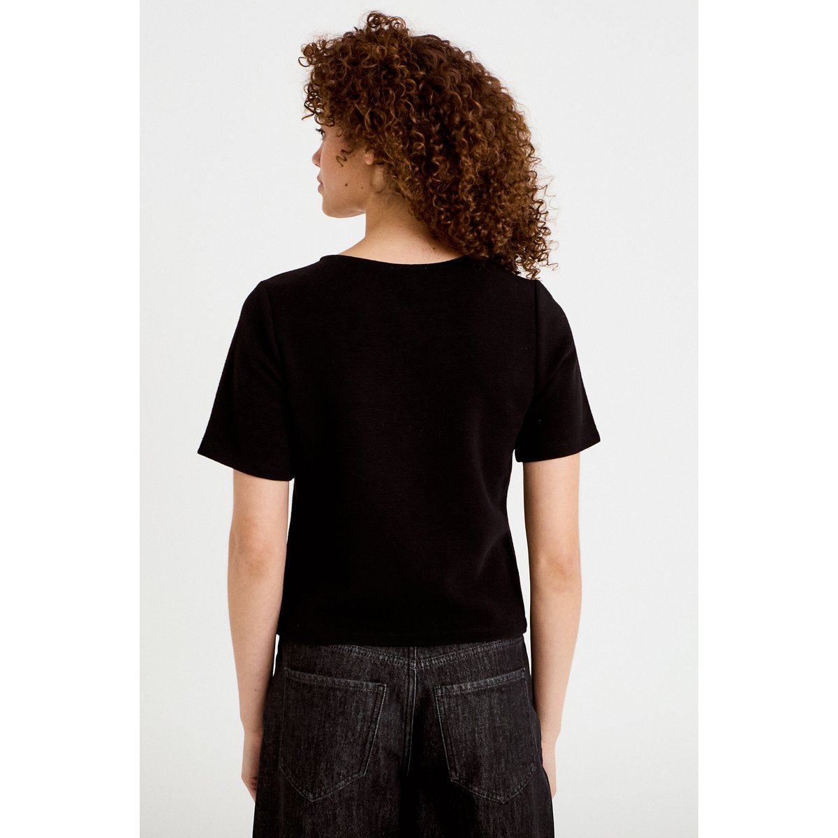 Gilet droit court manches courtes noir, CACHE CACHE