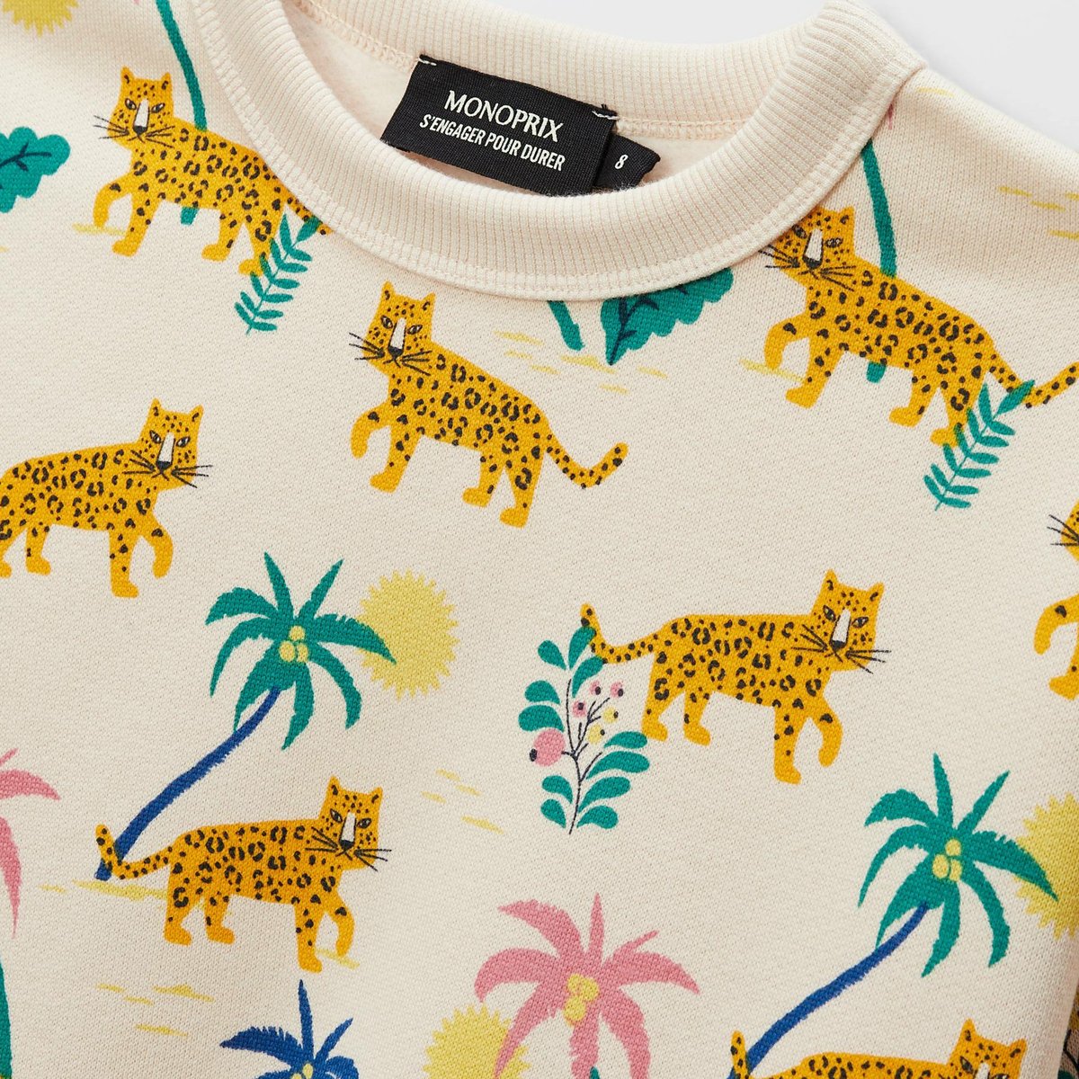 Sweat imprimé en coton BIO GOTS amaretti, MONOPRIX