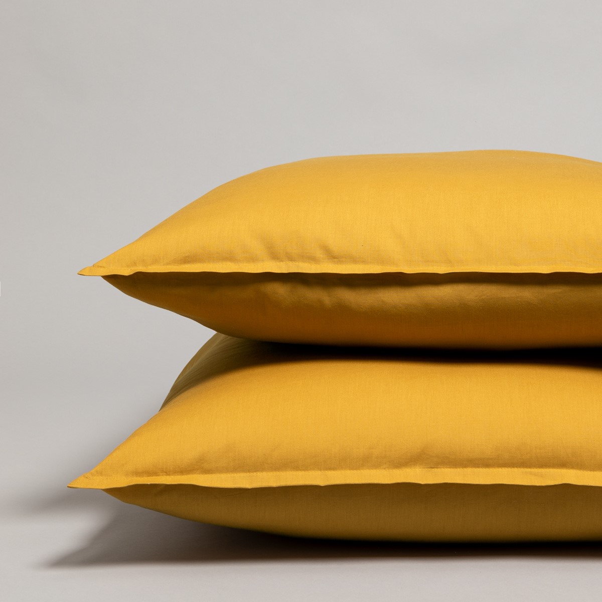 Taie d'oreiller percale de coton 120 fils - 300TC LISBONNE curcuma, COTTON & CO