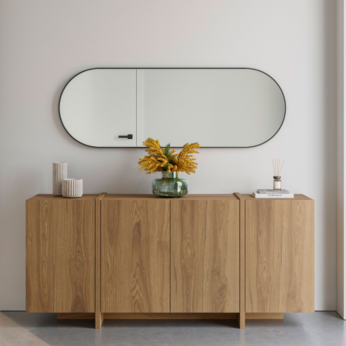 Buffet 4 portes en bois L180cm- NICOLE bois foncé, DRAWER
