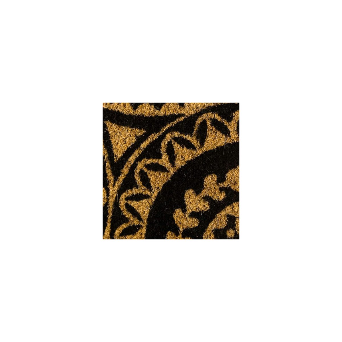 Paillasson Coco Noir et Marron Mandala - 60x40x1.5cm noir, WADIGA