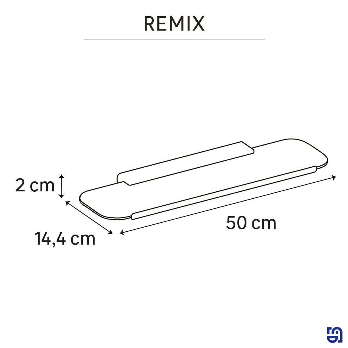 Étagère chromée, REMIX étagère transparente, partie de montage chromée, SENSEA