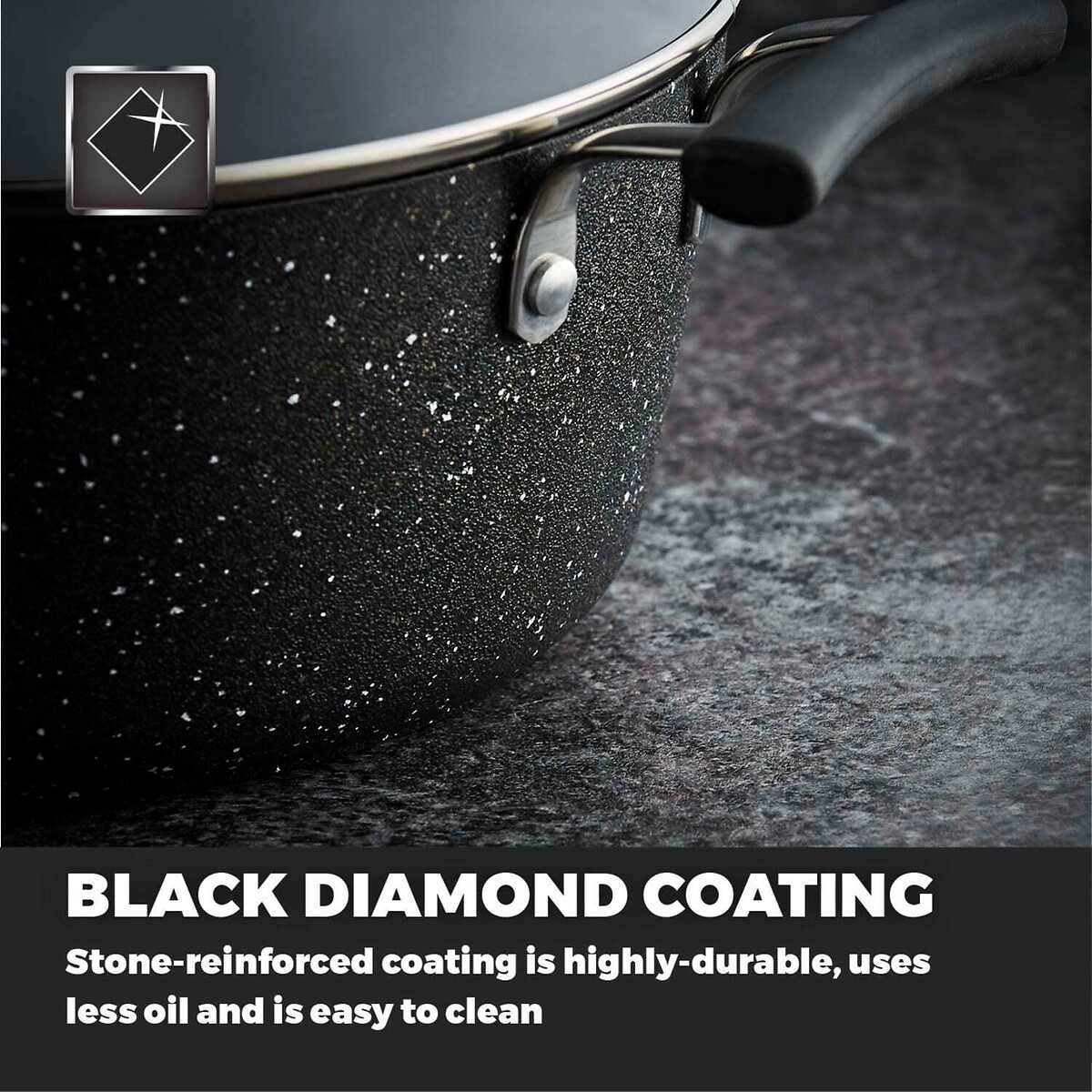 24cm Precision Stock Pot black, TOWER