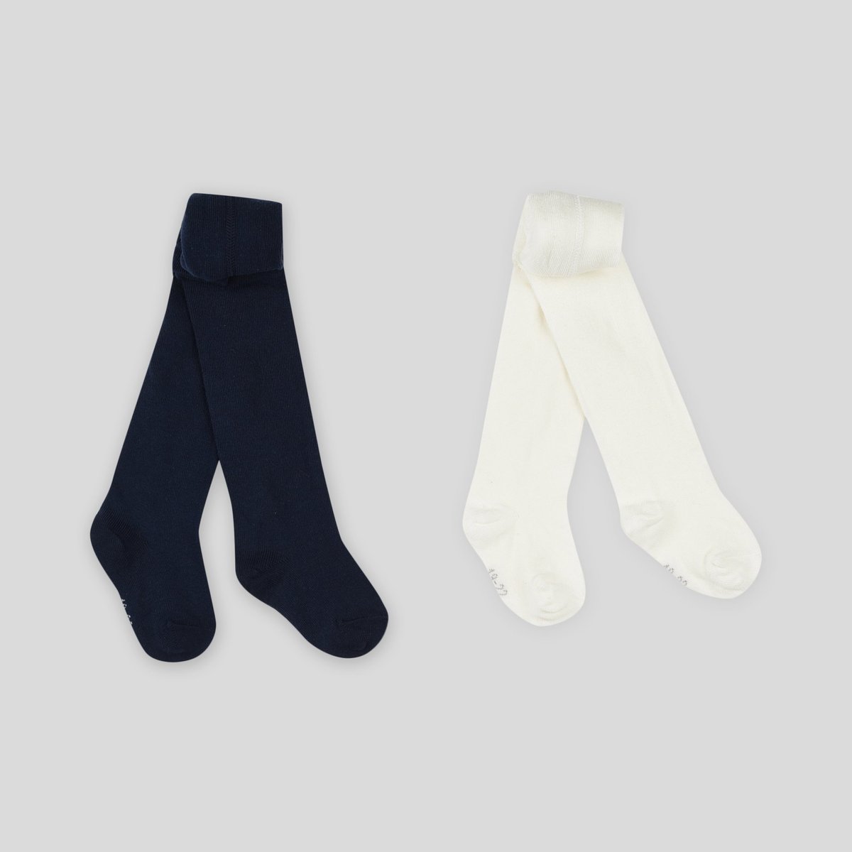 Lot de 2 paires de collants en jersey BIO marine, BOUT'CHOU