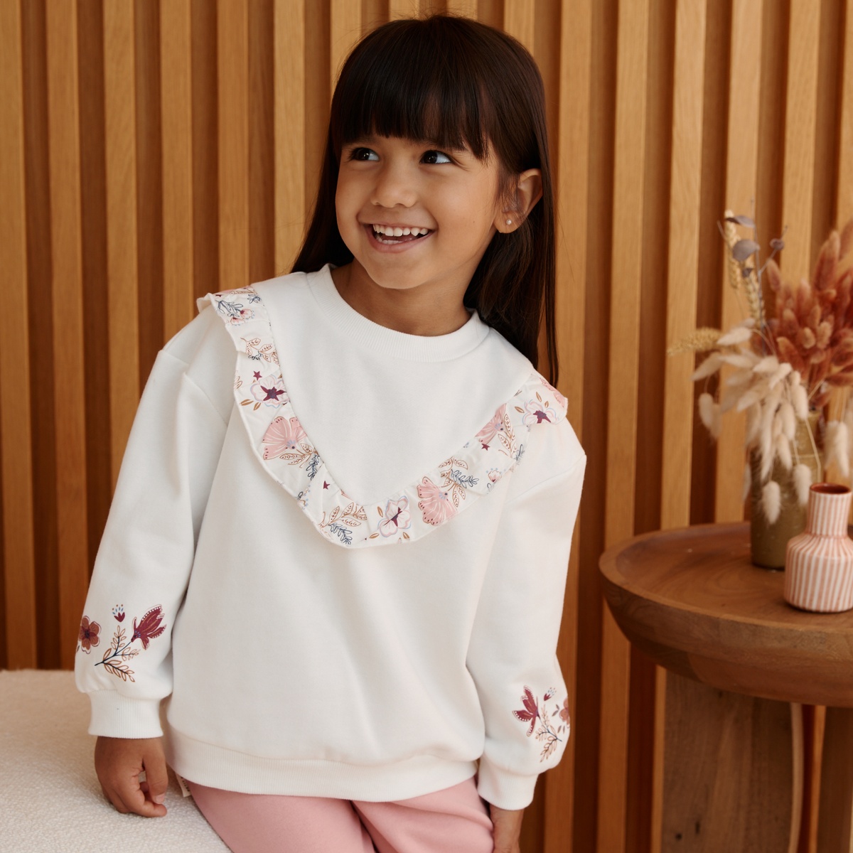 Ensemble bébé sweat et pantalon en molleton Cléo rose, PETIT BEGUIN