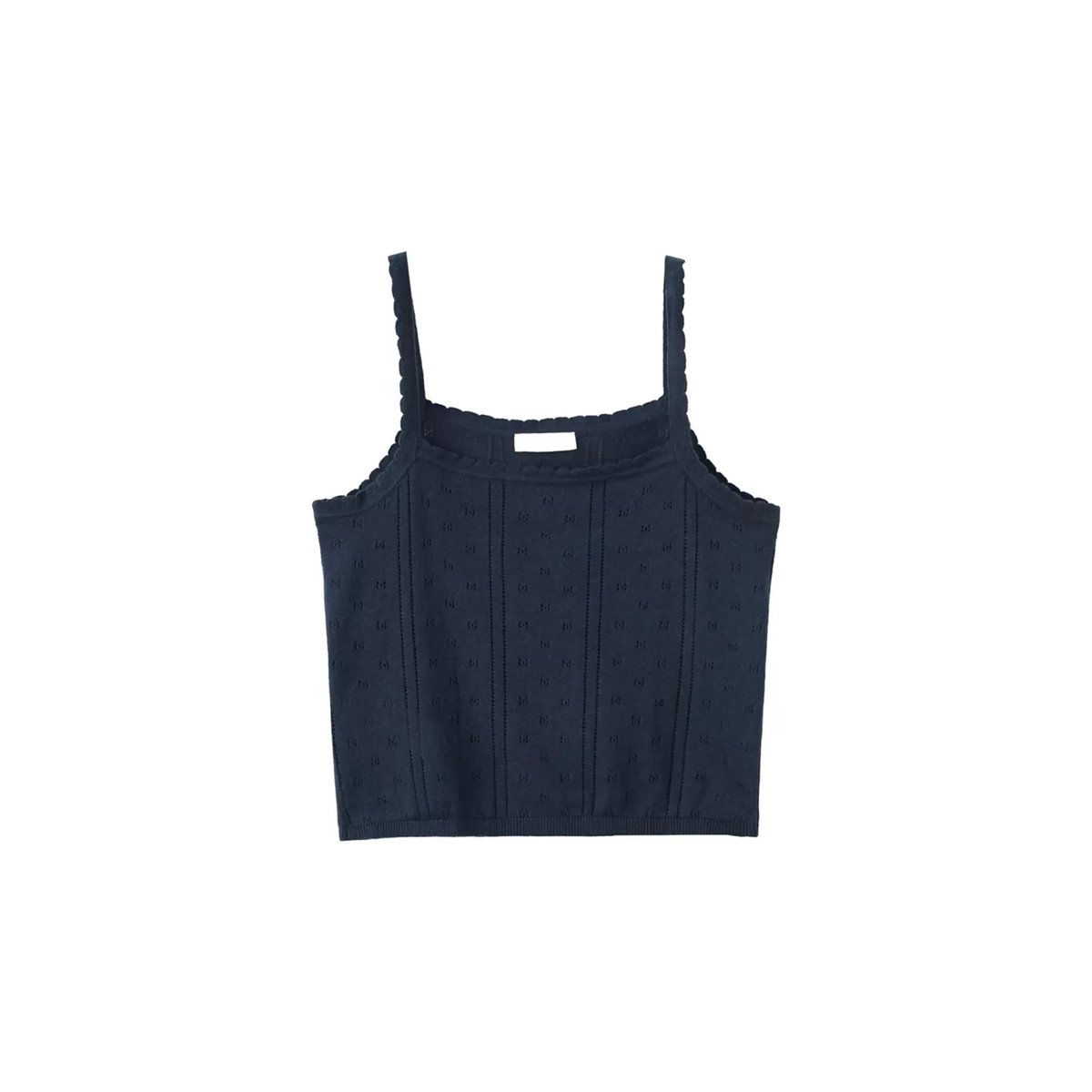 Top maille côtelée bleu marine foncé, MANGO TEEN