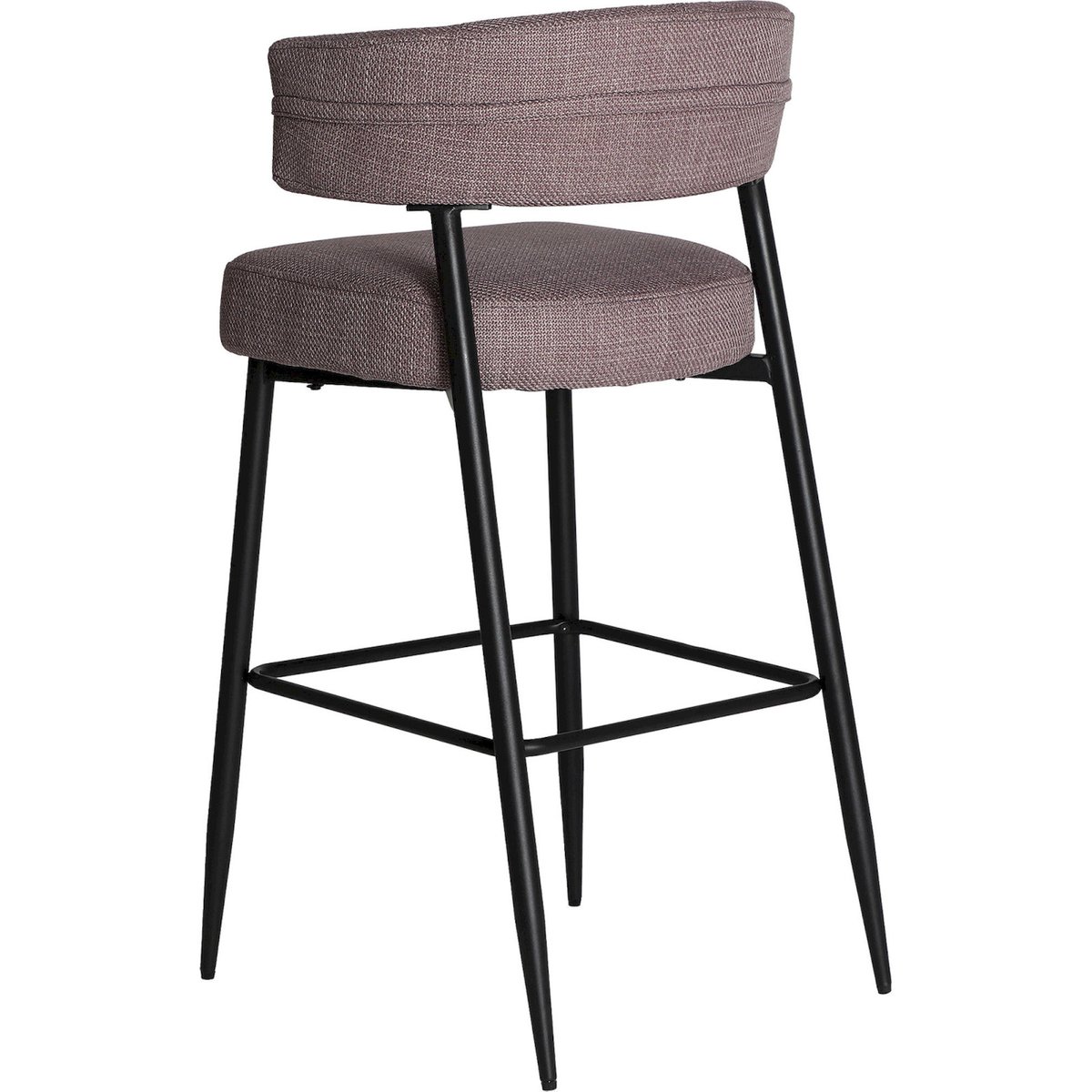 Tabouret de bar contemporain S.MERANO mûre chiné et noir, RECOLLECTION