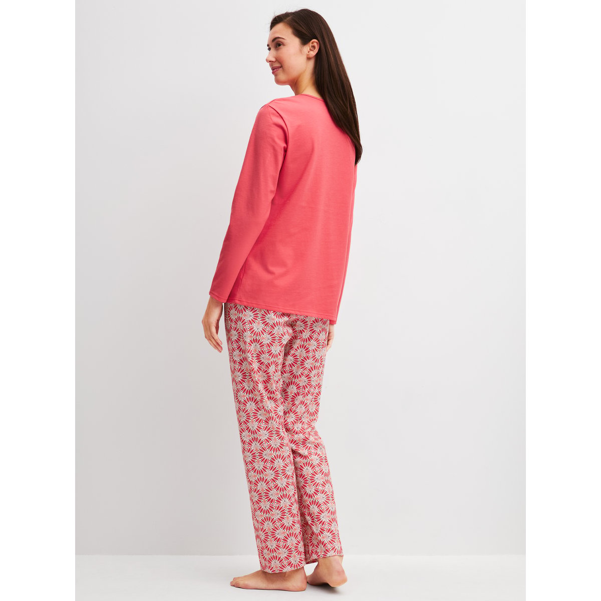 Pyjama, longue manches longues Coton COTTON SPECIAL rose of sharon, CALIDA