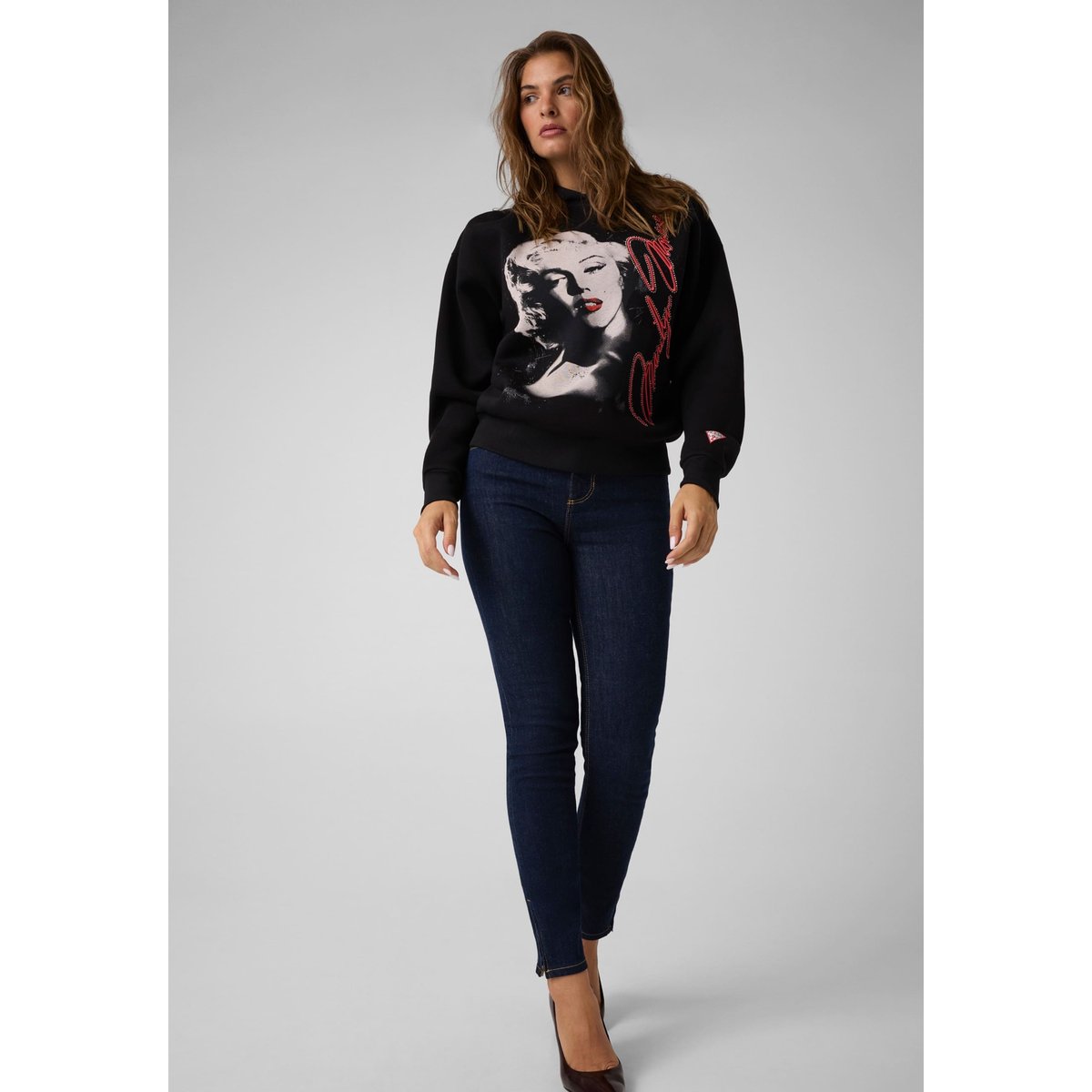Sweat-Shirt Imprimé Hodeed noir, GUESS