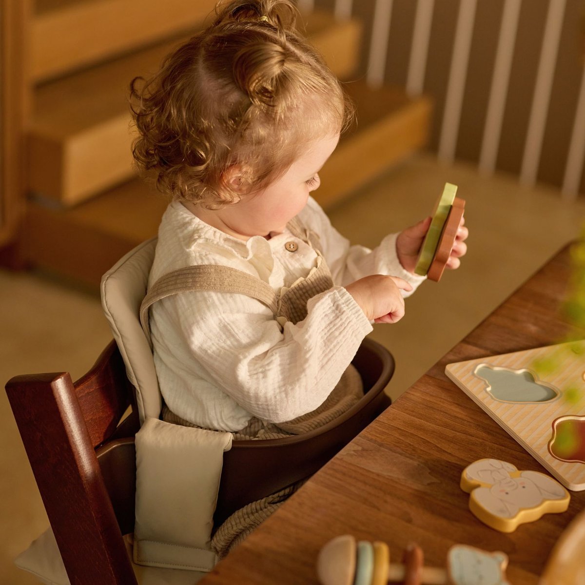 Assise pour chaise haute Stokke beige, JOLLEIN