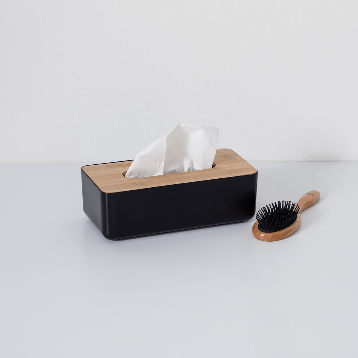 Boîte à mouchoirs avec couvercle en bambou NATURÉO noir, 5FIVE SIMPLY SMART