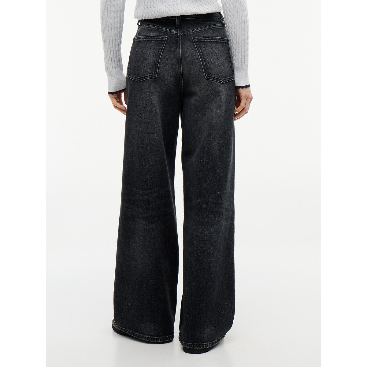 Jean large taille haute, Claire denim noir, TOMMY JEANS