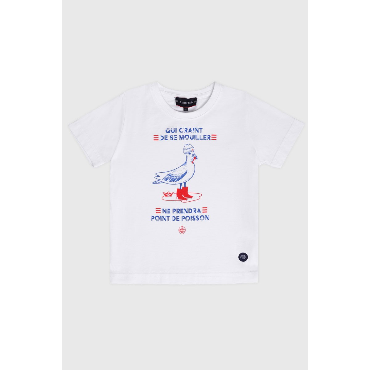 T-shirt en AMB KIDS blanc, ARMOR-LUX