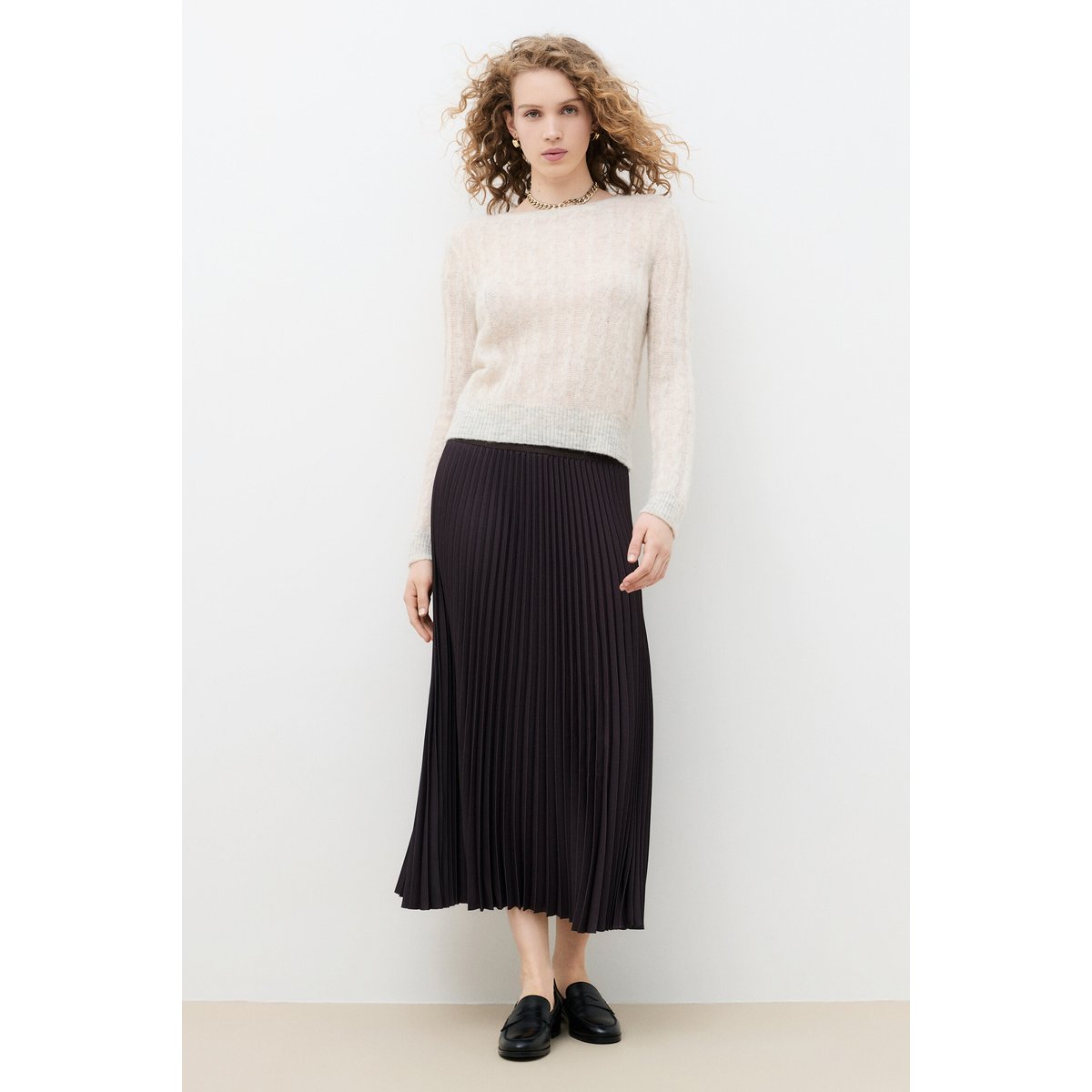 Pull droit col rond MSYDNEY ecru, CAROLL