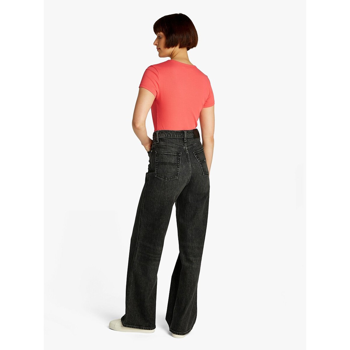 Wide Leg Jeans with High Waist black denim, TOMMY JEANS
