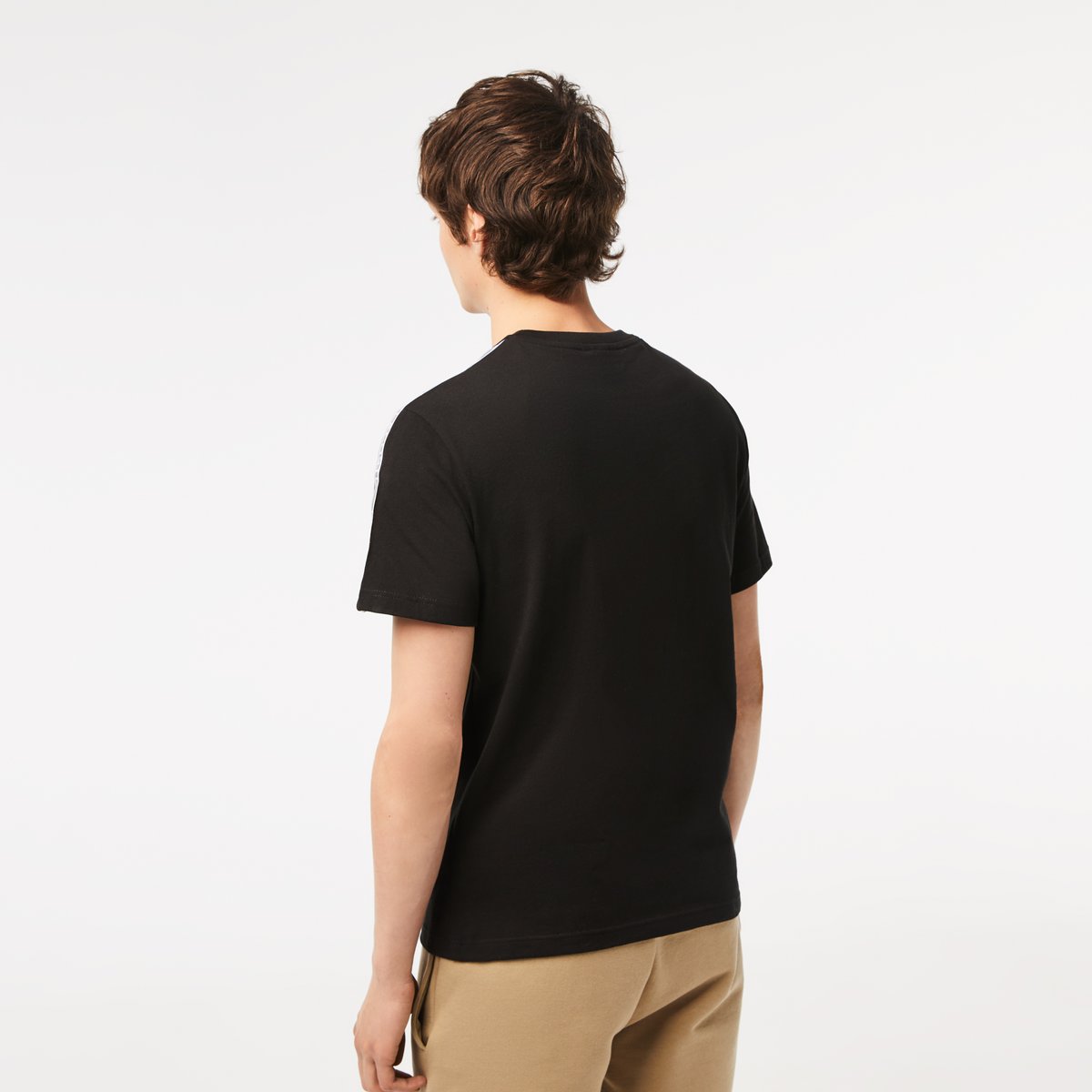 T-shirt regular fit avec bandes siglées contrastées noir-031, LACOSTE