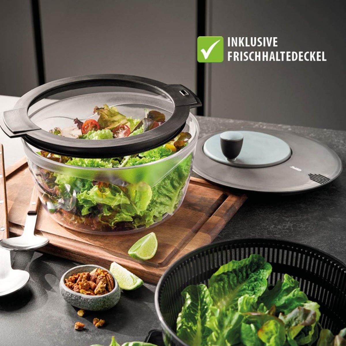 Essoreuse à salade, avec couvercle fraîcheur couleur unique, GEFU