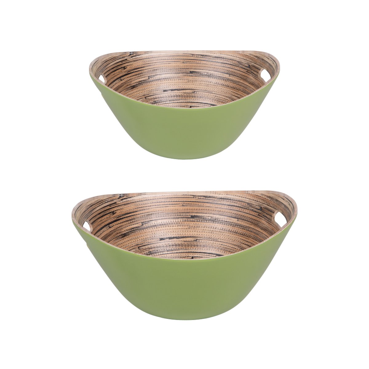 Set de 2 saladiers Bambou  s 30 et 25 cm vert, TABLE PASSION