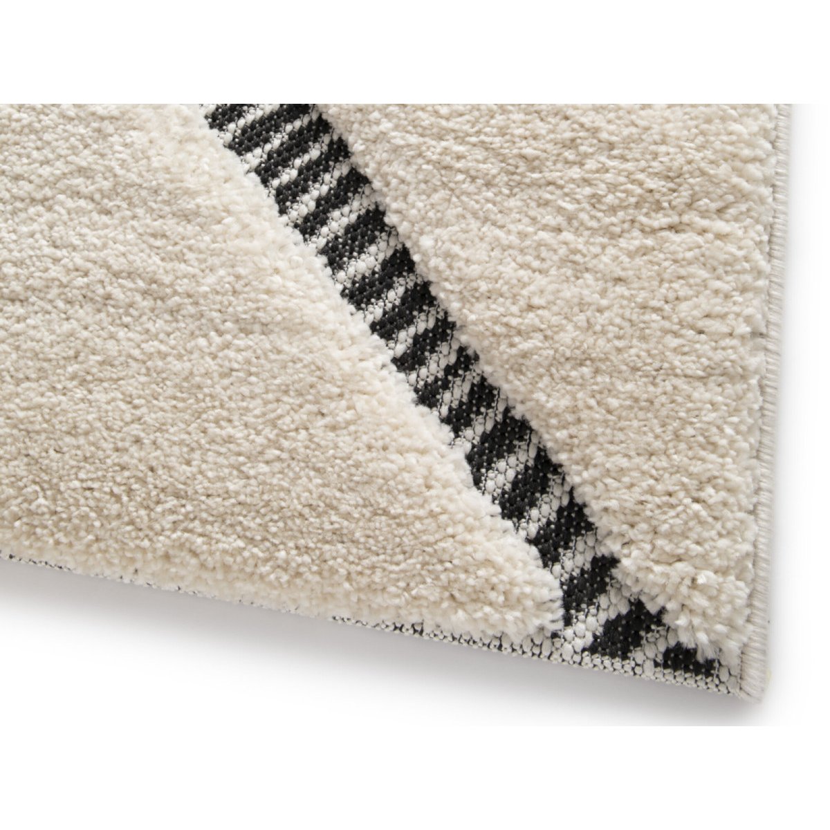 Tapis poils courts style bohème, RACHIDA gris clair, BOBOCHIC
