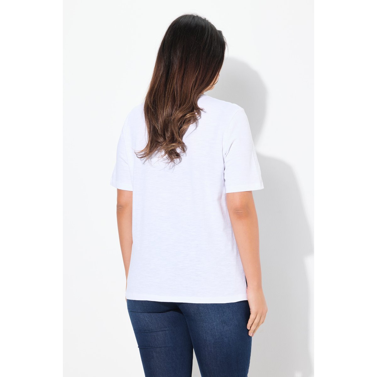 T-shirt à manches courtes et col blanc neige, ULLA POPKEN