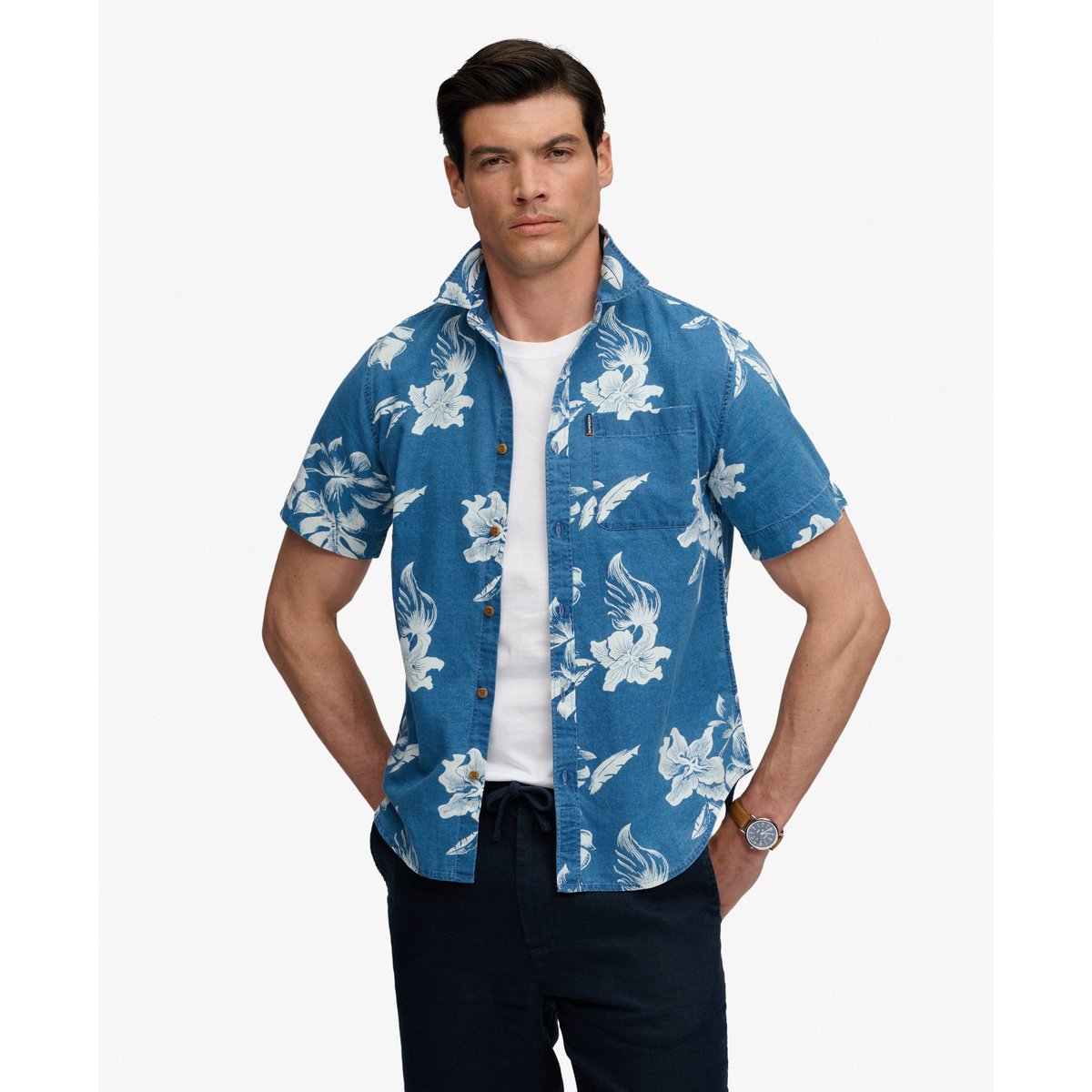 Chemise à manches courtes Vintage Loom indigo chrissy délavé, SUPERDRY