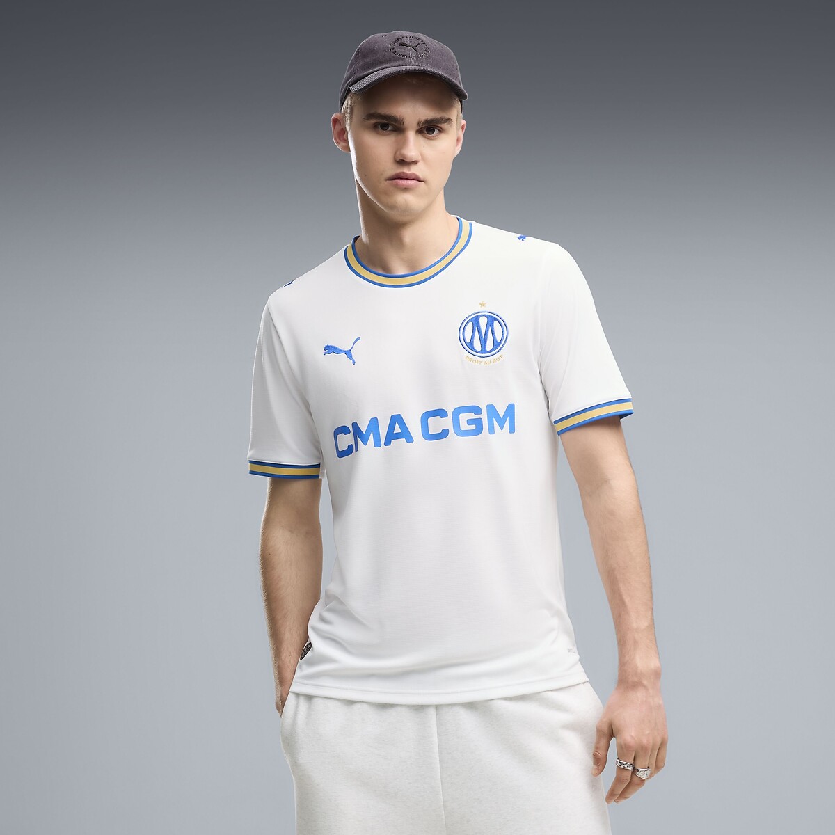 Maillot de foot Olympique de Marseille Home Jersey blanc + bleu, PUMA