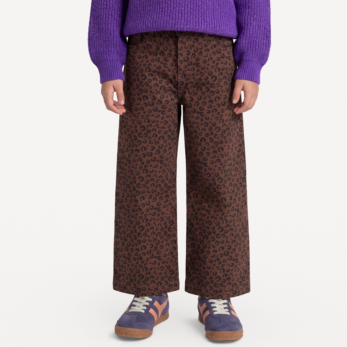 Jean large imprimé léopard imprimé léopard/marron, LA REDOUTE COLLECTIONS