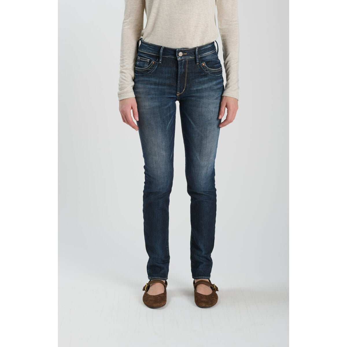 Jeans push-up slim taille haute PULP, longueur 34 blue, LE TEMPS DES CERISES