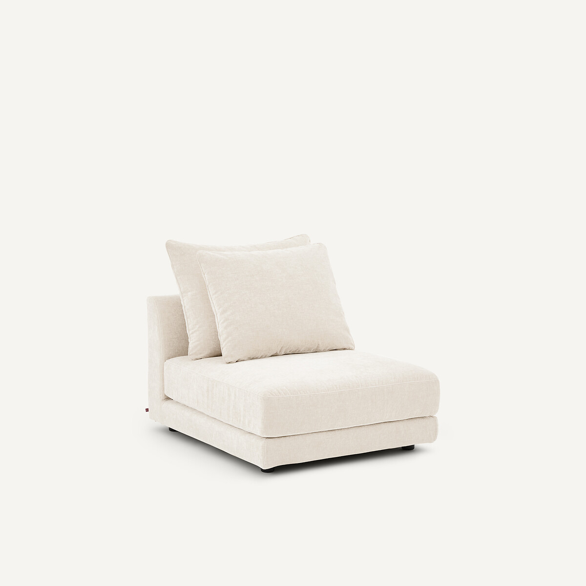 Modularer Sessel aus Chenille-Samt, TIBERIO weiss, AM.PM