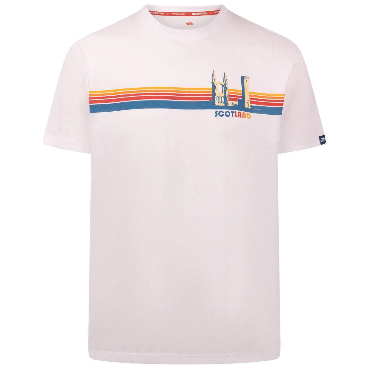T-shirt manches courtes motif/style rayures STANDREW blanc, TRESPASS