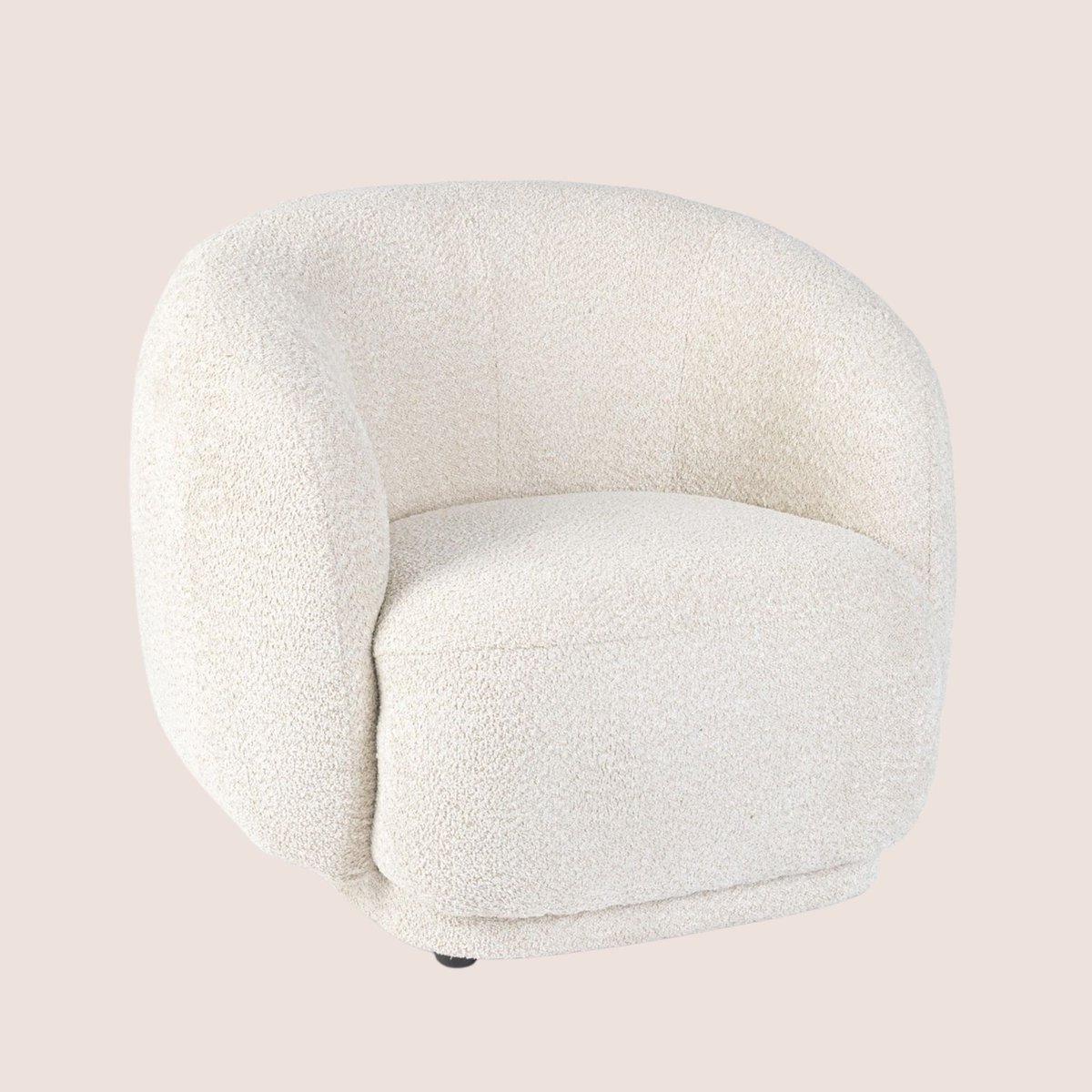 Fauteuil 1 place en tissu bouclette beige - ELLA beige, HELLIN, DEPUIS 1862