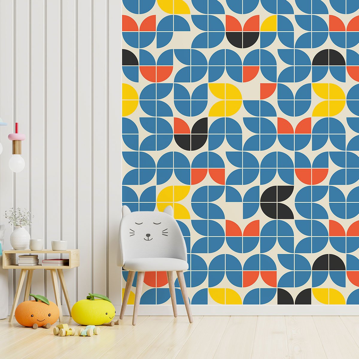 Papier peint, duplicate yellow chambre bleu, HEXOA