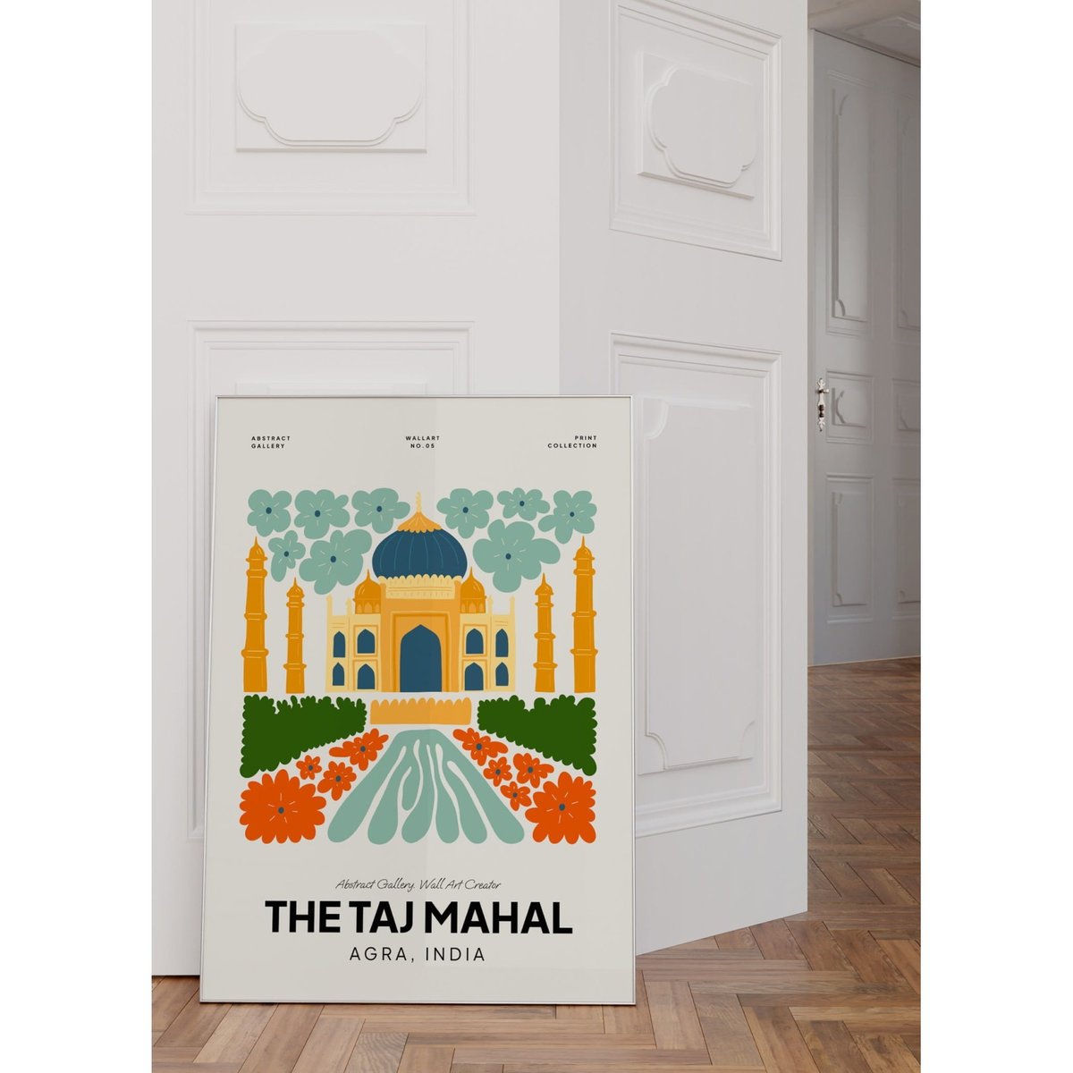 Affiche Inde Taj Mahal 2 blanc, L'AFFICHERIE