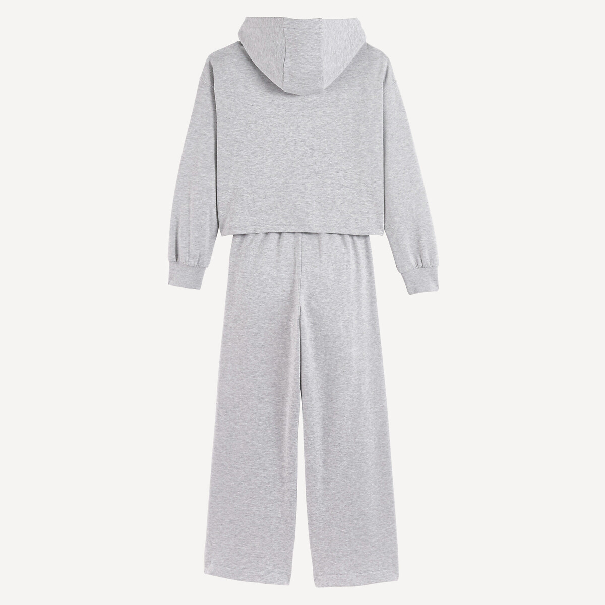 Conjunto de 2 piezas sudadera y pantalón de chándal de felpa gris jaspeado, LA REDOUTE COLLECTIONS