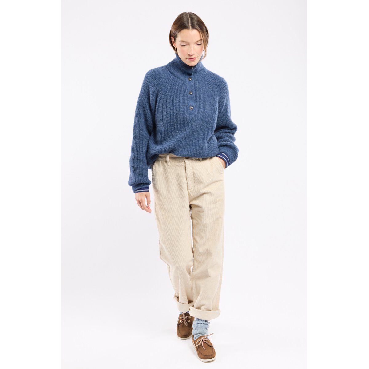 Pull camionneur - alpaga et laine obscur, ARMOR-LUX