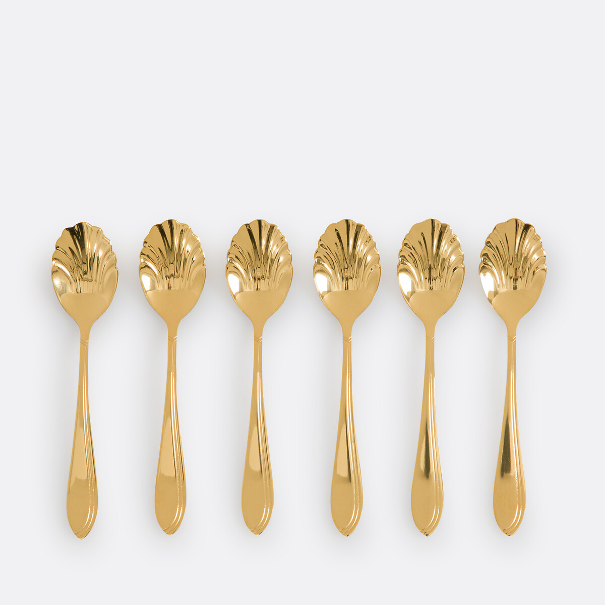 Lote de 6 cucharas con forma de concha, acero inoxidable, Ilage dorado, LA REDOUTE INTERIEURS