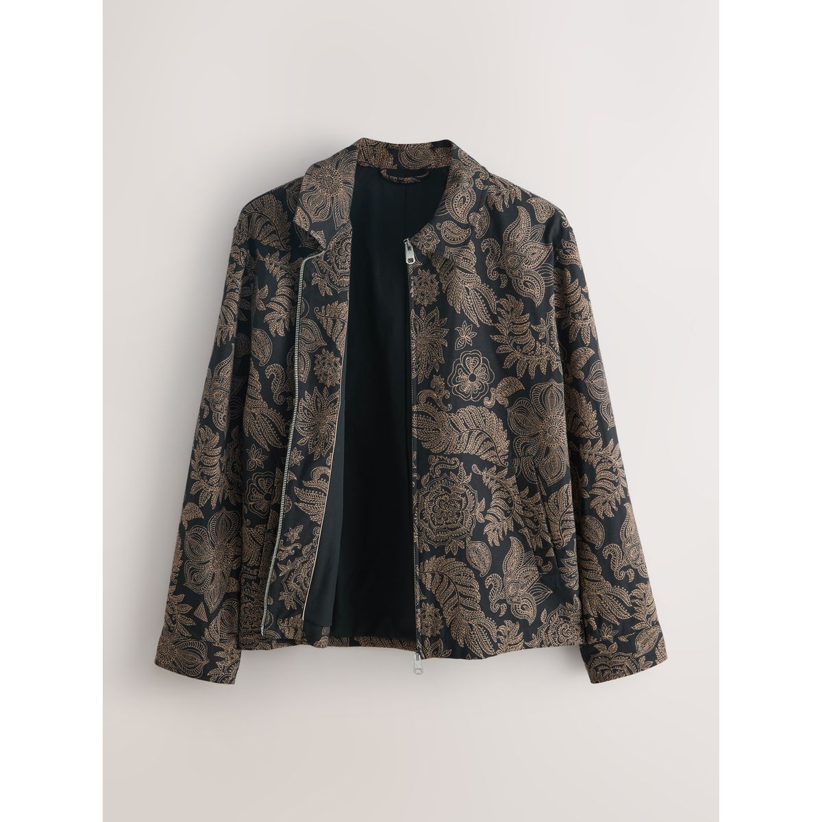Veste zippée à motif floral noir, NEXT