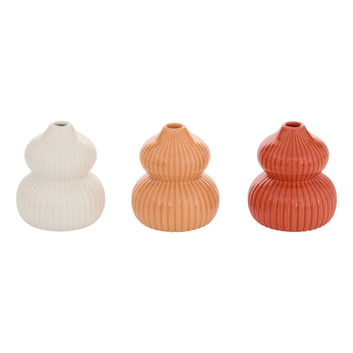 Lot de 3 soliflores en dolomite NIPPO multicolore, ATMOSPHERA
